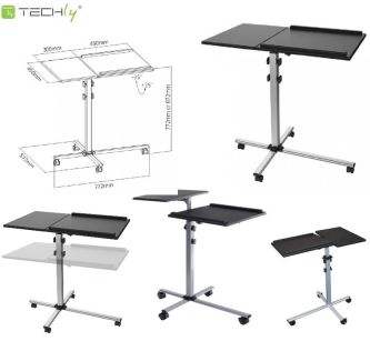 Stolik prezentacyjny Techly do projektora/notebooka, mobilny czarny