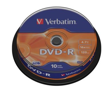 Płyty DVD-R Verbatim x16 4.7GB Matt Silver (Cake 10)