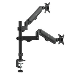Uchwyt na 2 monitory Maclean MC-136, sprężyna gazowa, 17"-32", 2-10kg, czarny