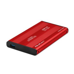 Obudowa Qoltec na dysk HDD/SSD 2.5" SATA3 | USB 3.0 | Czerwona