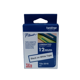 Brother TZE231S TZE-231S 4m 12mm czarny na białym