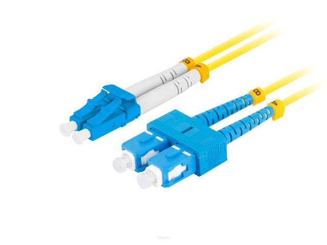 Patchcord światłowodowy Lanberg SM SC/UPC-LC/UPC DUPLEX 3.0MM LSZH G657A1 0.5m żółty