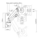 Uchwyt ścienny monitora Maclean 17-27'' 7kg max sprężyna gazowa MC-458 - 7