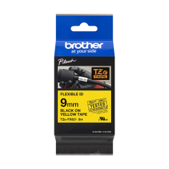 Brother TZEFX621 TZE-FX621 9mm czarne na żółtym