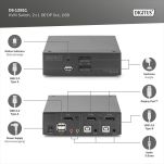 Przełącznik KVM DIGITUS 2 portowy DisplayPort, 4K 60Hz - 4