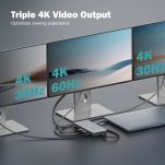 Stacja dokująca DIGITUS USB Typ C 11-portów 2x HDMI 1x DisplayPort 4K/60Hz DC-Jack 150W - 9
