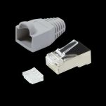 Wtyk RJ45 CAT.6 FTP LogiLink MP0021 z osłonką, szary 100szt - 2