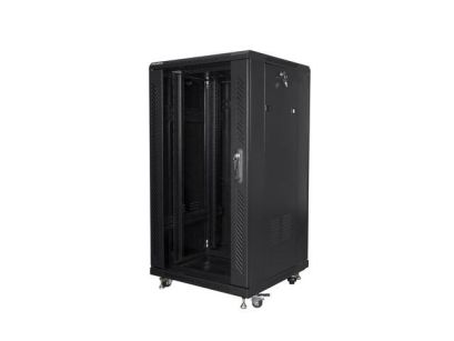 Szafa instalacyjna Rack stojąca 19" 22U 600x600 czarna Lanberg (flat pack)