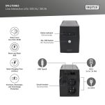 Zasilacz awaryjny UPS DIGITUS Line-Ineractive LED, 600VA/360W, 1x12V/7Ah, AVR, 2x Schuko CEE 7/3, 2x RJ11, 1x USB 2.0 typ B - 3
