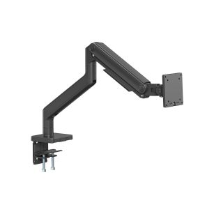 Ramię biurkowe pojedyncze DIGITUS z zaciskiem i sprężyną mechaniczną 1xLCD max. 49" 20kg, VESA: 75x75, 100x100, czarne