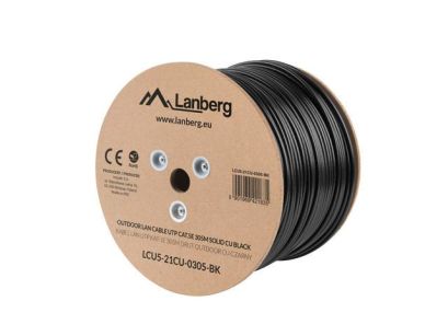 Kabel UTP Lanberg kat. 5e 305m drut Outdoor CU czarny