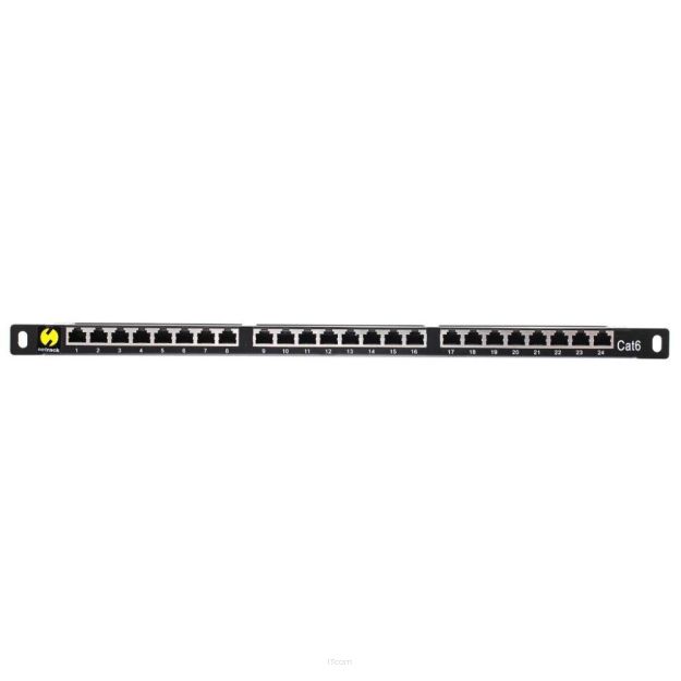 Patch panel 19'' Netrack 24-porty kat. 6 FTP, 0,5U z półką