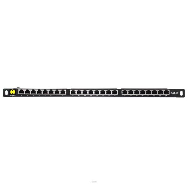 Patch panel 19'' Netrack 24-porty kat. 5e FTP, 0,5U z półką