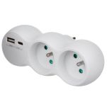 Gniazdko prądowe Maclean, rozgałęźnik z 2 gniazdami, 2x USB A/C, typu E, 2x16A, MCE339 E - 3