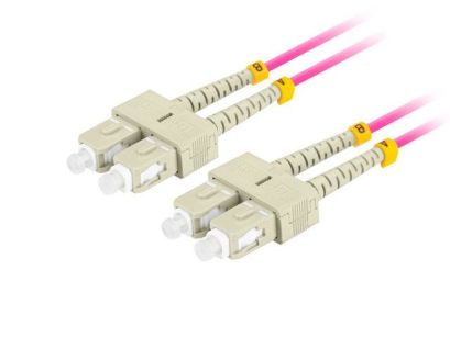 Patchcord światłowodowy Lanberg MM SC/UPC-SC/UPC DUPLEX 3.0mm OM4 50/125 LSZH 2m fioletowy