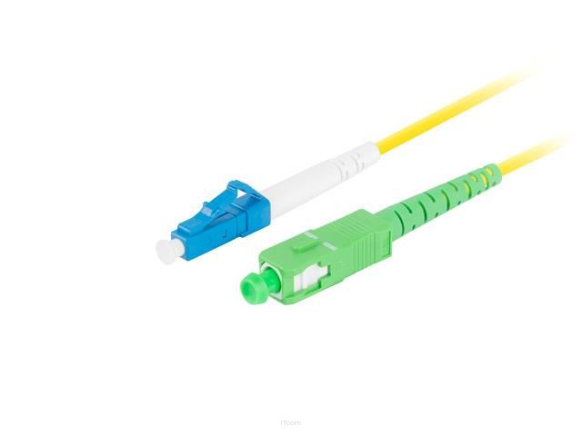 Patchcord światłowodowy Lanberg SM LC/UPC-SC/APC SIMPLEX 3.0mm LSZH G657A1 5m żółty