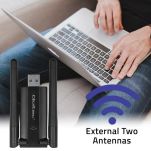 Karta sieciowa Qoltec Bezprzewodowy Adapter USB DUAL WiFi 2 x 2dBi | Standard AC | USB 3.0 | 1200Mbps - 2