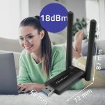 Karta sieciowa Qoltec Bezprzewodowy Adapter USB DUAL WiFi 2 x 2dBi | Standard AC | USB 3.0 | 1200Mbps - 7