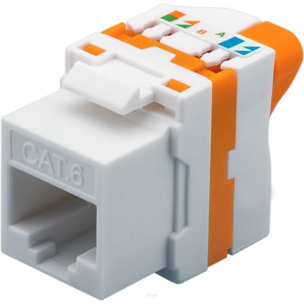 Moduł Keystone Techly RJ45 U/UTP Cat.6 samozaciskowy biały