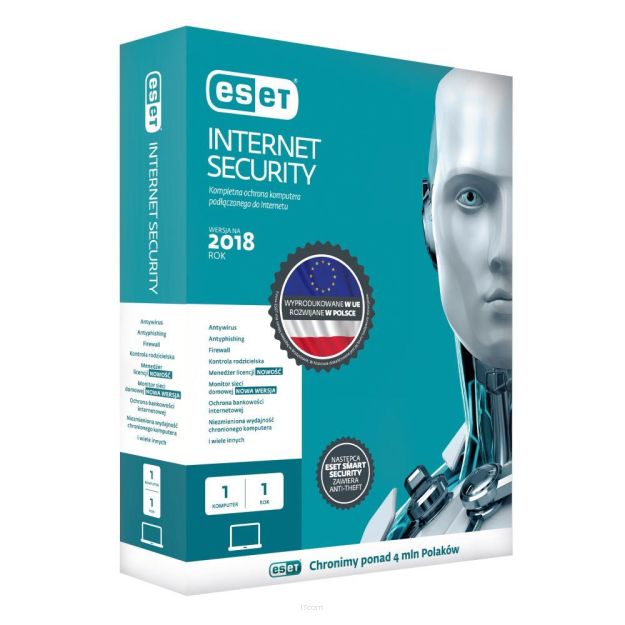 Oprogramowanie ESET Internet Security BOX 5U 12M