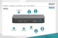 Przełącznik KVM DIGITUS 2 portowy DisplayPort do 1 port DP/HDMI 4K 60Hz 2xUSB audio - 4