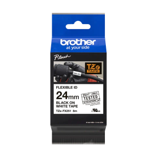 Brother TZEFX251 TZE-FX251 24mm czarny na białym