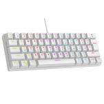 Klawiatura przewodowa Rampage PLOWERK60 gamingowa mechaniczna Blue Switch Rainbow LED biała - 2