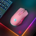 Mysz bezprzewodowa Defender PANDORA GM-502 optyczna 3200dpi różowa RGB AKUMULATOR 7 przycisków Gaming bezklikowa silent - 5