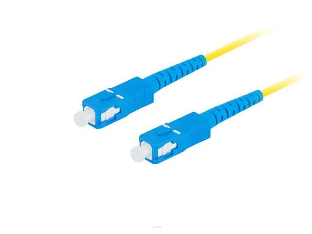 Patchcord światłowodowy Lanberg SM SC/UPC-SC/UPC SIMPLEX 3.0mm LSZH G657A1 2m żółty