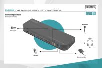 Przełącznik KVM DIGITUS 4 portowy DisplayPort do 1 port DP/HDMI 4K 60Hz 2xUSB, audio - 7