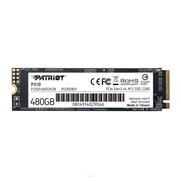 Dysk SSD Patriot P310 480GB M.2 2280 PCle NVMe (1700/1500 MB/s)