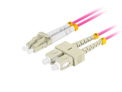 Patchcord światłowodowy Lanberg MM LC/UPC-SC/UPC DUPLEX 3.0MM OM4 50/125 LSZH 3m fioletowy