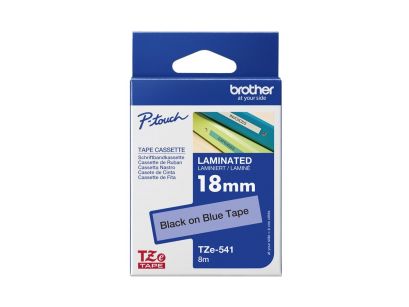 Brother TZE541 TZE-541 18mm czarne na niebieskim