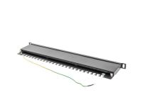 Patch panel Lanberg PPS5-0024-B 24 port 0.5U kat.5e ekranowany czarny - 2