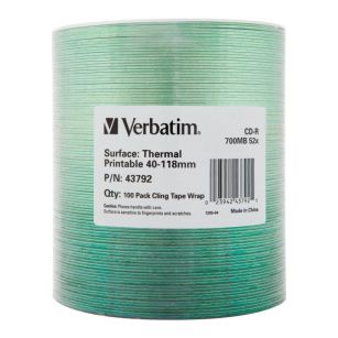 Płyty CD-R Verbatim 700MB 52x Thermal Printable No ID Brand (Wrap 100)