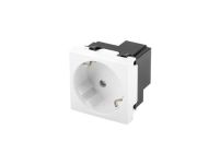 Gniazdo Lanberg 45x45 230V pojedyncze Schuko beznarzędziowe białe - 2