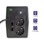 Zasilacz awaryjny UPS Qoltec Monolith | 650VA | 360W | LCD | USB | RJ45 - 2