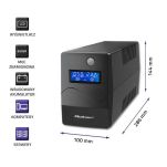 Zasilacz awaryjny UPS Qoltec Monolith | 650VA | 360W | LCD | USB | RJ45 - 4