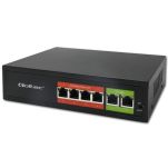 Switch niezarządzalny Qoltec przełącznik sieciowy Fast Ethernet PoE | 4x RJ45 | 2x RJ45 Uplink | 65W | 10/100Mb/s - 9