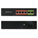 Switch niezarządzalny Qoltec przełącznik sieciowy Fast Ethernet PoE | 4x RJ45 | 2x RJ45 Uplink | 65W | 10/100Mb/s - 8