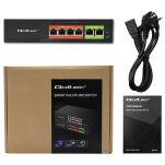 Switch niezarządzalny Qoltec przełącznik sieciowy Fast Ethernet PoE | 4x RJ45 | 2x RJ45 Uplink | 65W | 10/100Mb/s - 10