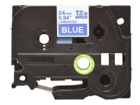 Brother TZE555 TZE-555 24mm biały na niebieskim - 2