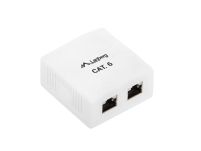 Gniazdo natynkowe Lanberg OS6-0002-W kat.6 ekranowane 2X RJ45 - 2