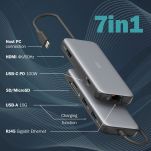 Stacja dokująca DIGITUS USB Typ C 7-portów HDMI 4K/60Hz PD 3.0 - 6