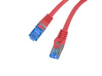 Patchcord Lanberg S/FTP kat.6A 0,25m LSZH CCA fluke passed czerwony - 2