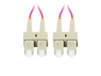 Patchcord światłowodowy Lanberg MM SC/UPC-SC/UPC DUPLEX 3.0mm OM4 50/125 LSZH 1m fioletowy - 3