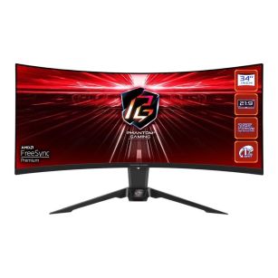 Monitor ASRock 34" Curved Phantom Gaming Monitor PG34WQ15R2B 2xHDMI DP WiFi głośniki 2x2W