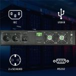 Zasilacz awaryjny UPS Qoltec do RACK | 2kVA | 2000W | Power Factor 1.0 | LCD | On-line - 6