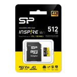 Karta pamięci Silicon Power microSDXC Inspire 512GB V30 UHS-I U3 A2 4K DDR200 170/150MB/s TLC + adapter - 2
