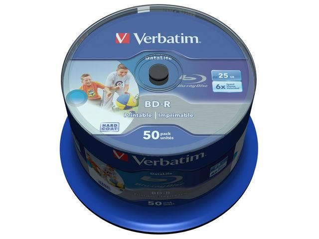 Płyty BD-R Verbatim 25GB X6 printable Datalife (Cake 50)